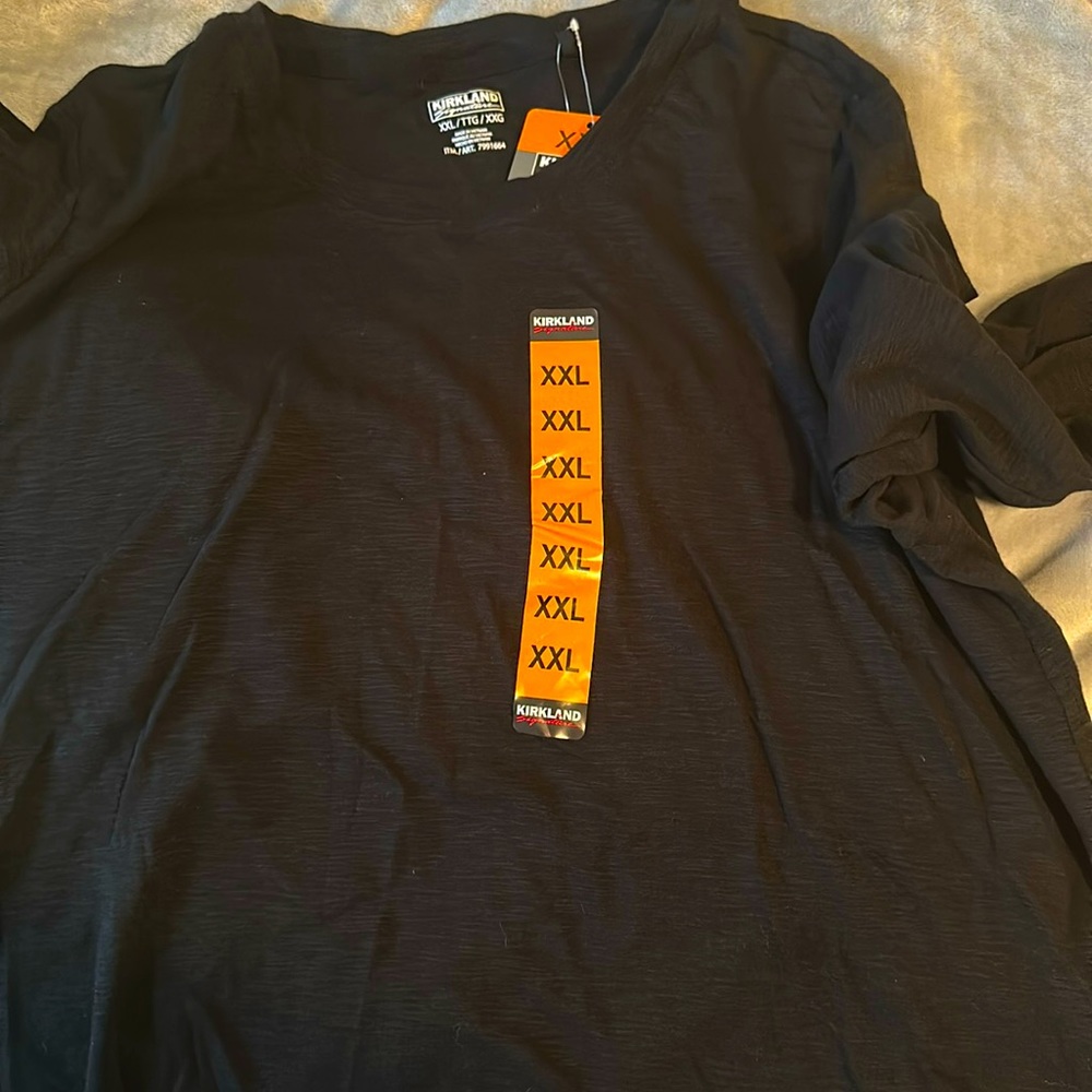 *Brand New* Kirkland Signature Black Ladies Cotton Slub Tee 3/4 sleeve 2x